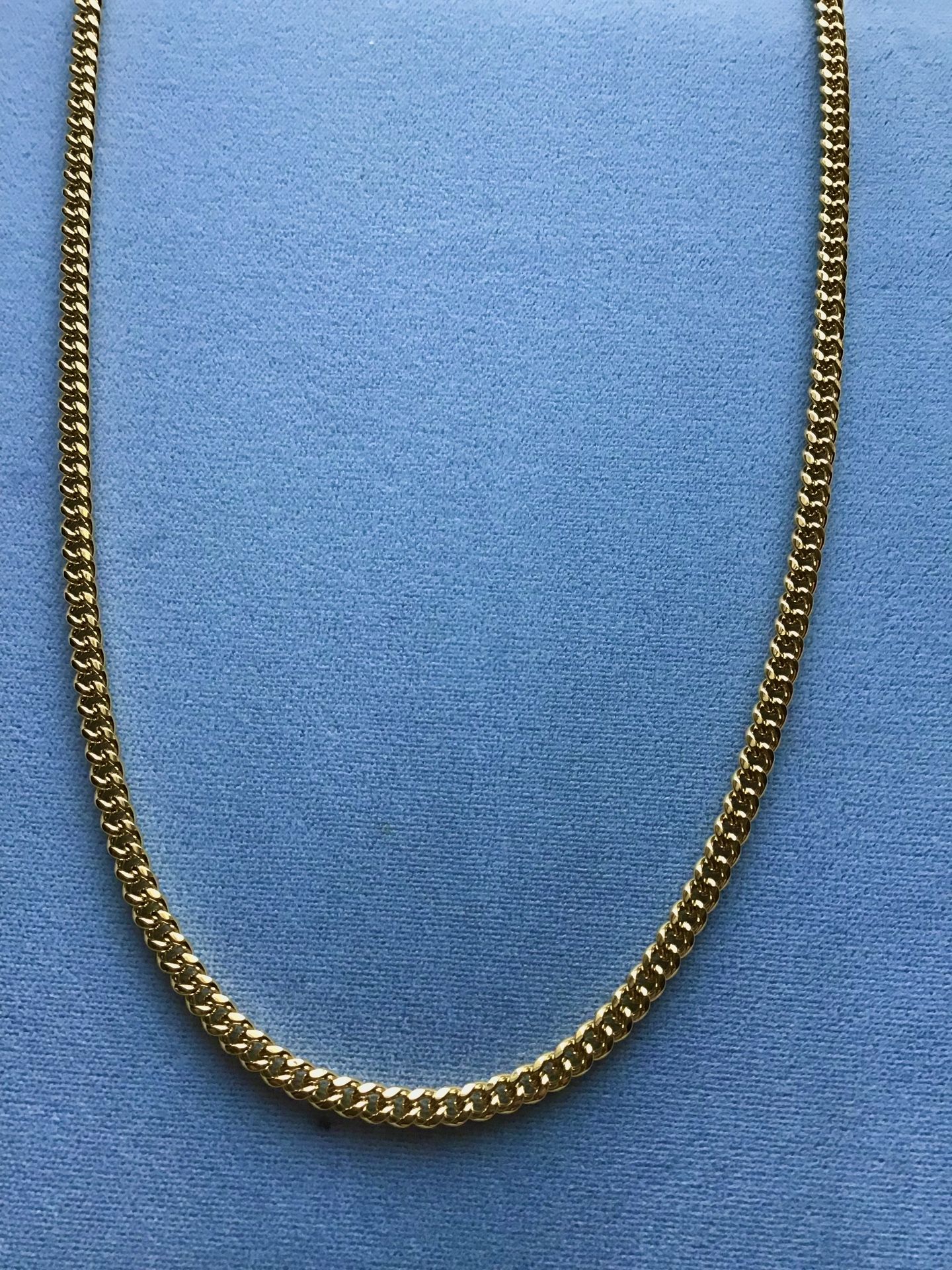 24” Cuban Necklace Thin 4mm 14k Gold Plated *Ship Nationwide Or Pickup Boca Raton