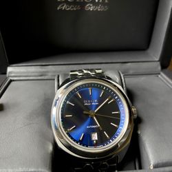 Bulova Accu Swiss Telc Automatic Watch – Blue Dial (Model 63B186, Box Included)