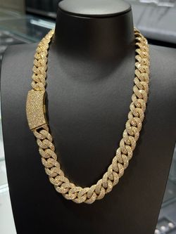 New 17mm Natural Diamond Cuban Chain Pavé 22 inch