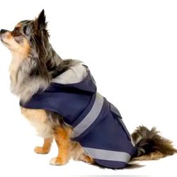 EDDIE BAUER Pet Navy Blue Dog Cat Rain Coat NWT-Sz S