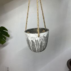Ceramic Hanging Planter—Rustic Hanging Pot.