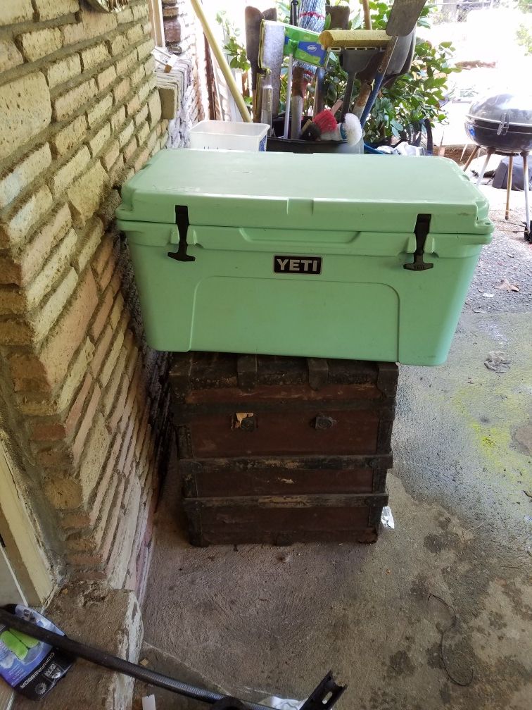 Mint green Yeti cooler