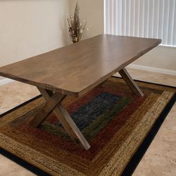 Beautiful Brand New Solid Wood Shaped Edge Dining Table