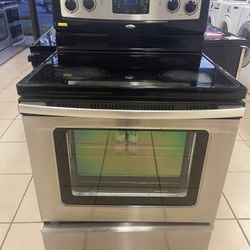 WHIRLPOOL GLASS TOP STOVE STAINLESS STEEL 