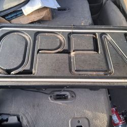 Open sign neon Florence light game room mancave shop business vintage