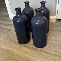 Set Of 4 Blue Vases From Kirklands