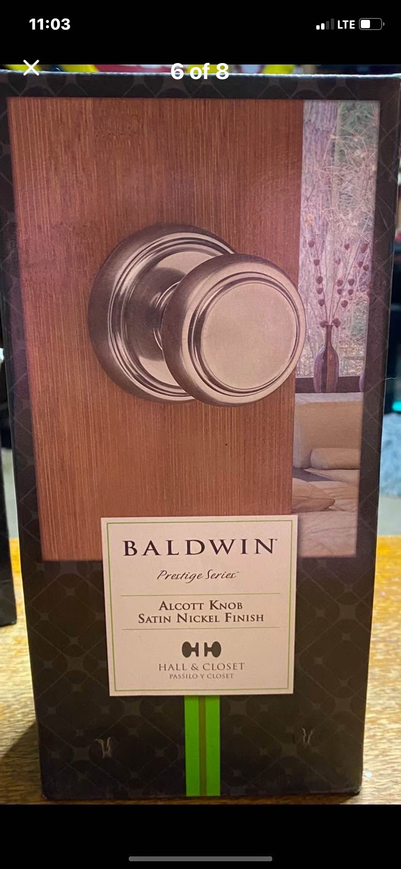 Baldwin Prestige Alcott Satin Nickel Hall/Closet Door Knob
