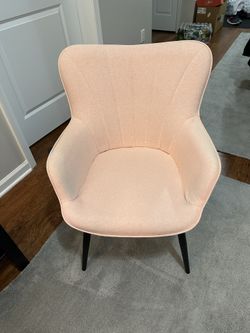 Alden Design Upholstered Fabric Modern Accent Chair, Pink
