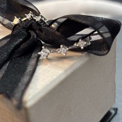 Three stone diamond drop earrings