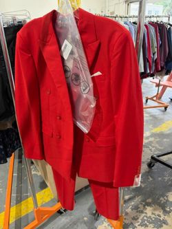 Red Double-Breasted Suit Jacket and Pants
