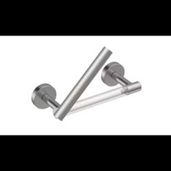 BWE Wall-Mounted Double Post Toilet Paper Holder in Brushed Nickel A-91017-N
