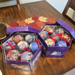 RARE NEW VINTAGE 1997 DISNEY STORE AN ECHANTED CHRISTMAS 28 PIECE ORNAMENT BOXED SET
