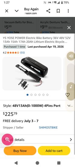 E bike battery