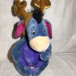 16”DISNEY Eeyore JINGLE BELL REINDEER CHRISTMAS PLUSH 