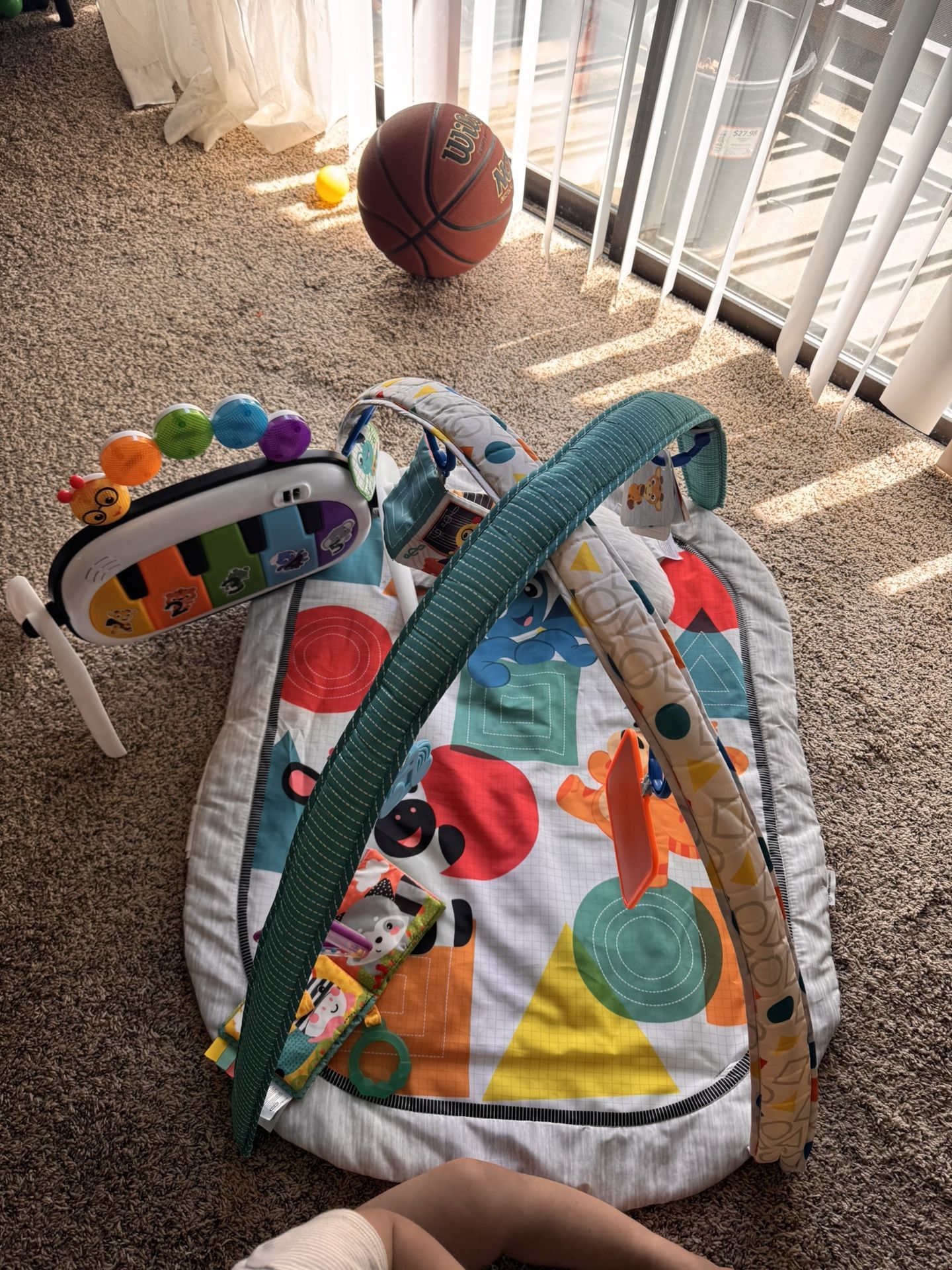 Baby Einstein Kickin' Tunes 4-in-1 Infant Baby Activity Gym & Tummy Time Play Mat with Piano, 0-36 M