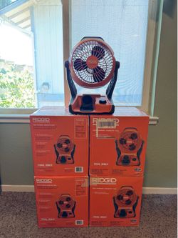 RIDGID 18V/120V Hybrid Jobsite Fan 670 CFM 6-Speed Wall Mount (TOOL ONLY)