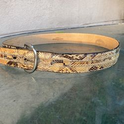 Snake Skin Belt With Bonded Leather Backing Size 36