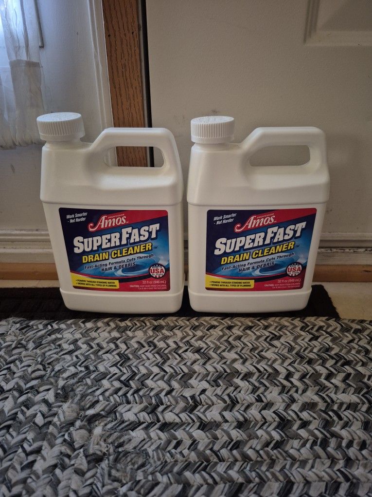 Lot Of 2 Professor Amos Super Fast Drain Cleaner, Unopened