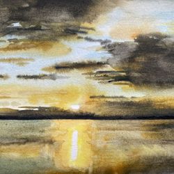 Solstice On Puget Sound. Original Watercolor 