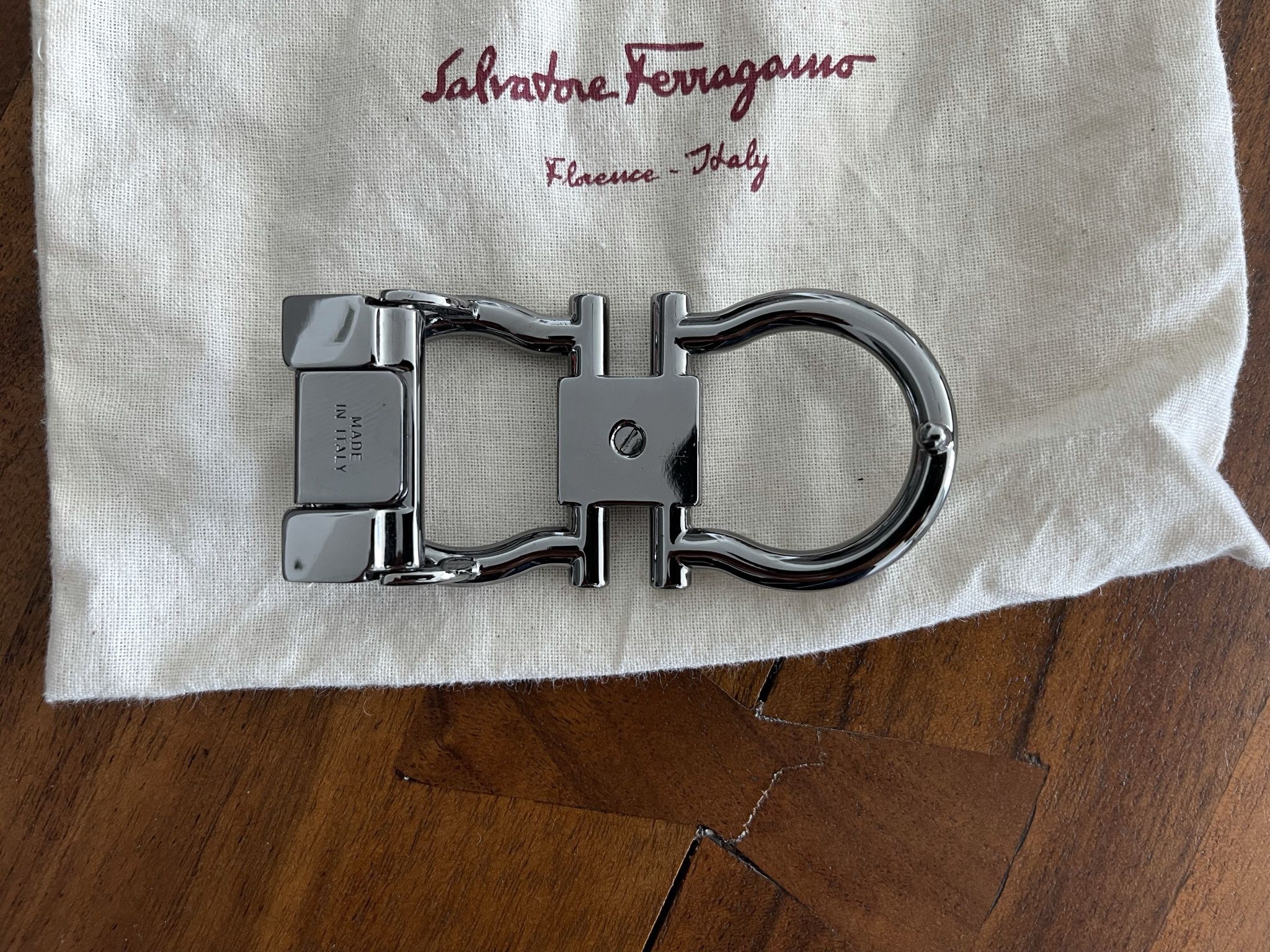 Ferragamo Men's Double Gancini Reversible Leather Belt