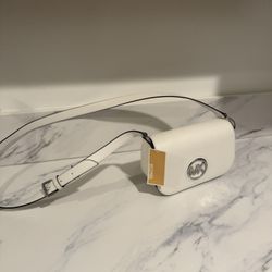 Michael Kors White Leather Crossbody Bag 