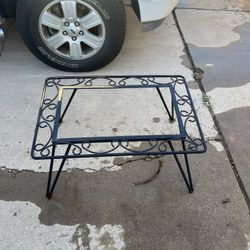 Black wrought iron table heavy duty & heavy