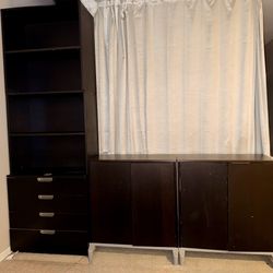 IKEA Office Cabinets – Dark Wood – $300