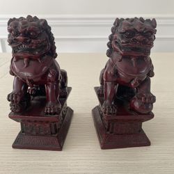 Chinese Foo Dogs Set Resin Collectible Decor