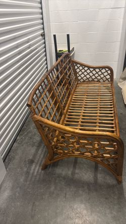 Ratten and bamboo lounge couch & chair