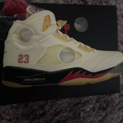 JORDAN 5 RETRO OFF-WHITE SAIL SIZE14M