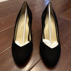 Sara Flint Perfect Round Toe Pump 70 Black Suede - Made In Italy - New In Box