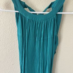 Calvin Klein Maxi Dress, Round Neck, Sleeveless, Green, Size 2