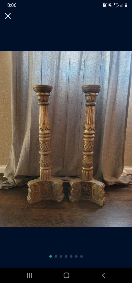 31" Candles Holders (Grey & Gold)
