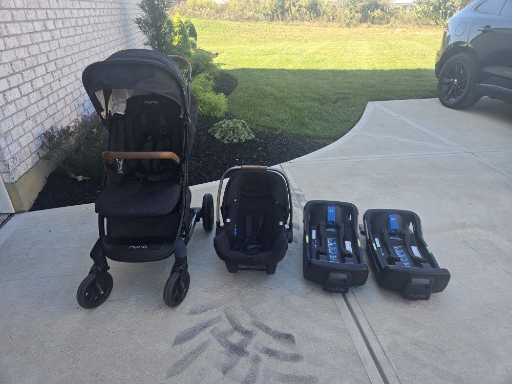 Nuna Tavo Stroller and Pipa Lite Carseat With 2 Bases