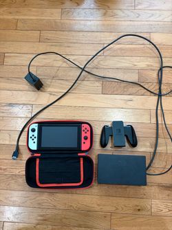 Nintendo Switch V1 Unpatched (XAJ4003) Bundle - Dock, Joy-Cons, Case