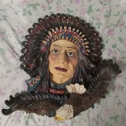 Native American Chief And Eagle 