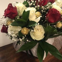 Flowers Arrangement- Rose - Chocolate Box Arrangement