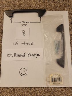 8 Oil Rubbed Bronze cabinet & drawer pulls - 96mm