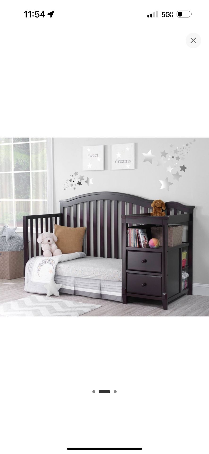 Crib/toddler Bed And Changing Table