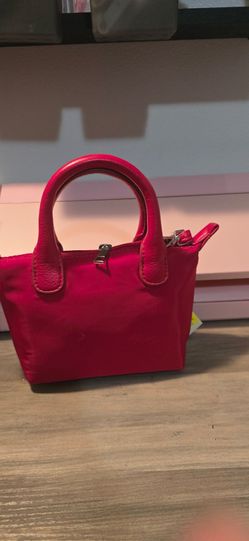 Small Red Nylon Mini Tote Handbag