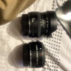 Canon Fisheye Lense 15mm 1:2.8 And Canon Extension Tube EF25 II Both Made In Japan 