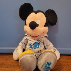 Vintage Hoodie Wearing Mickey Mouse Plush 