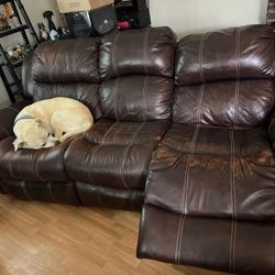 Leather Recliner Couch