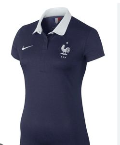 New Nike France Womens Home Blue Soccer Jersey Size L 2014