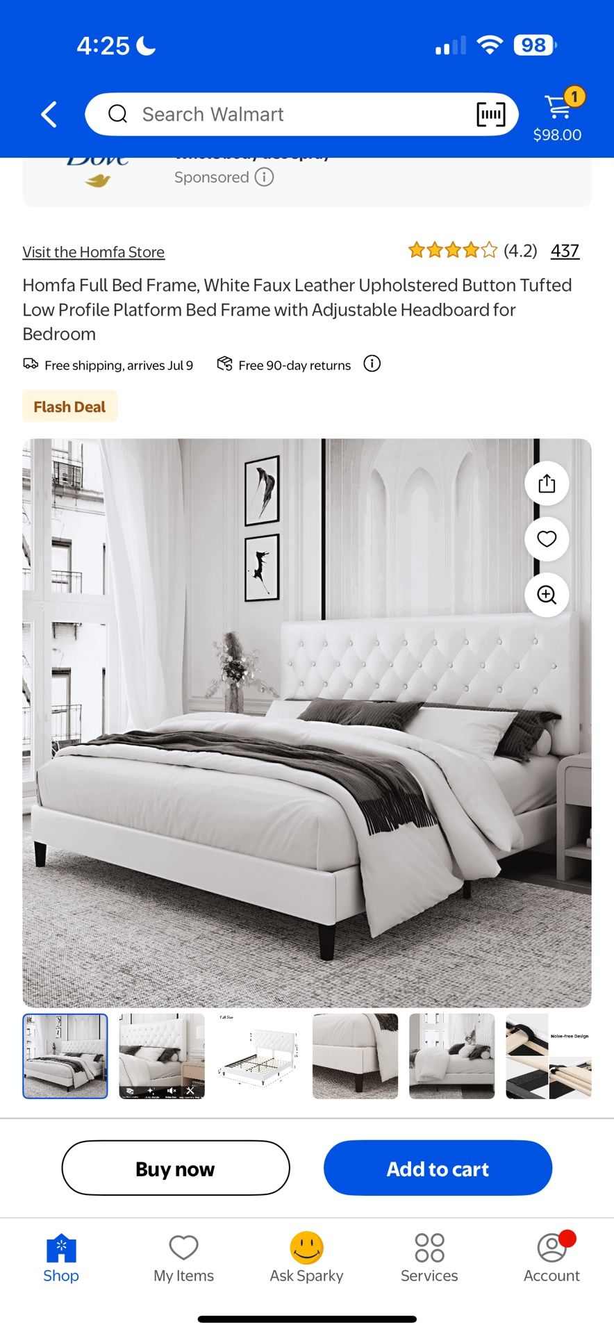 Queen bed frame