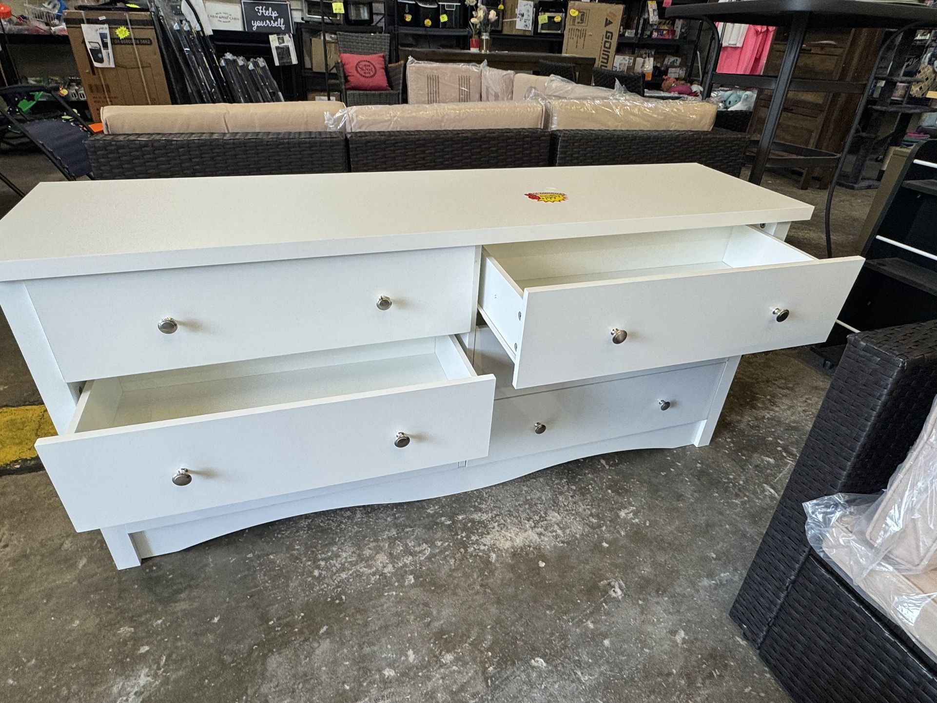 New White Dresser 6 Draws Comes Assembled