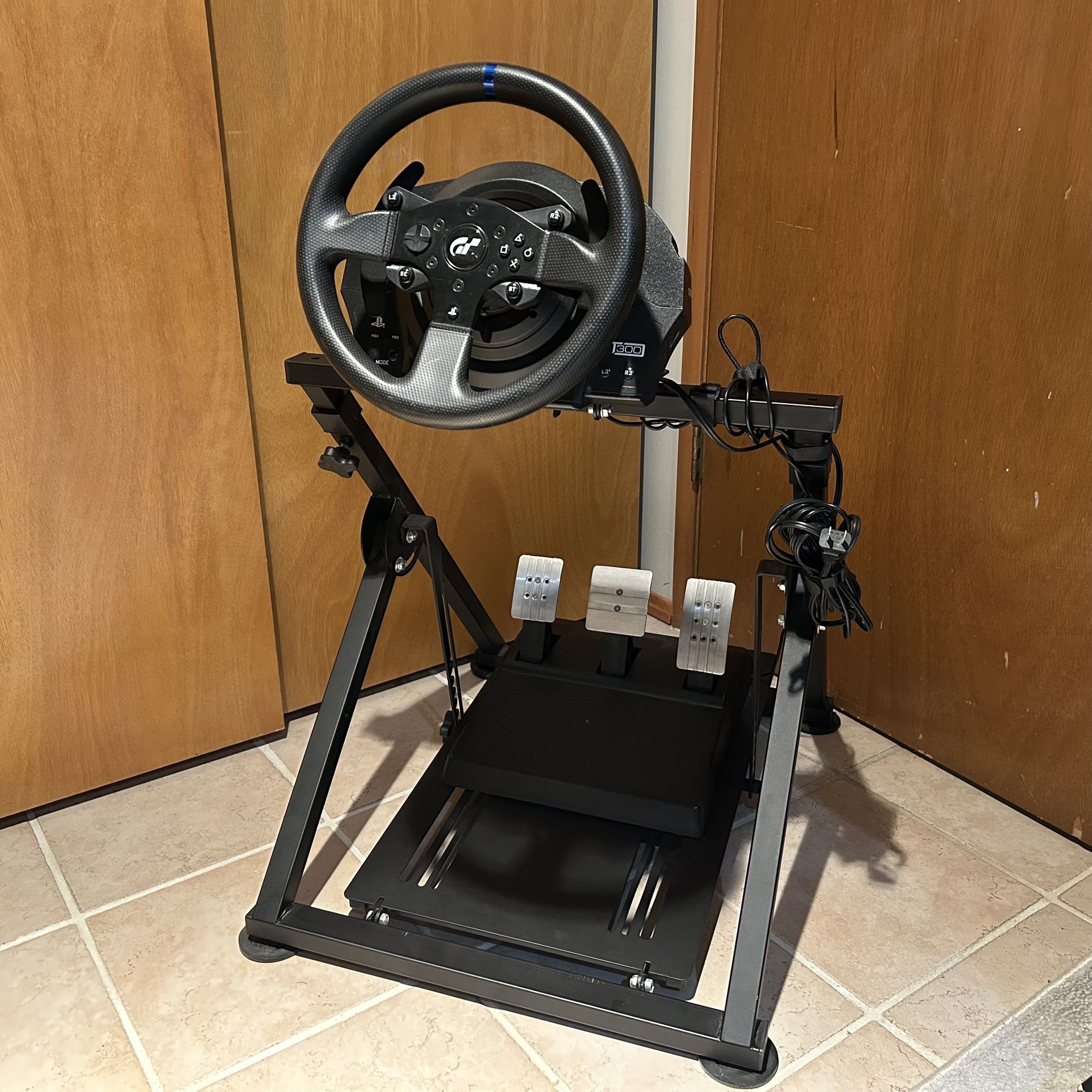 Thrustmaster T300RS Racing Simulator Steering Wheel With OMEGA GT Foldable Stand