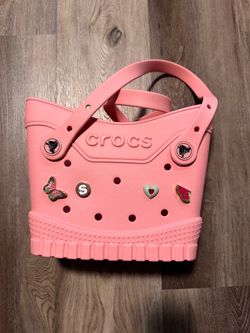 Crocs Tote Bag Pink with Jibbitz Charms