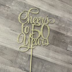 Cheers To 50 Years Cake Topper 