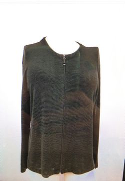 Chicos acetate black zipper cardigan sz 1